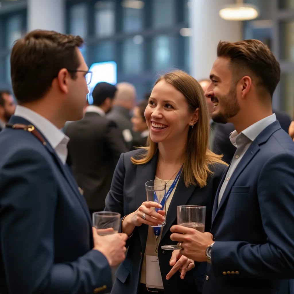 Networking en evento financiero